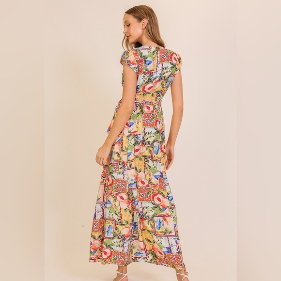 177 - Tropic Fruit Wrap Maxi Dress - Picture 3 of 3